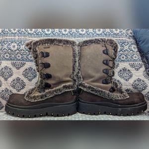 Skechers Outdoor Frolic 45708 Womens US 7.5 Suede Leather Faux Fur Winter Boots